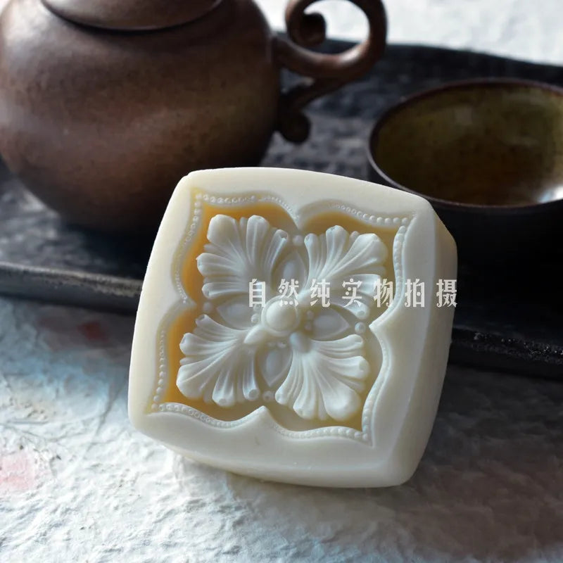 Classical Handmade Soap Mold Scented Wax Melt Molds DIY Flower Silicone Molds For Soap Making