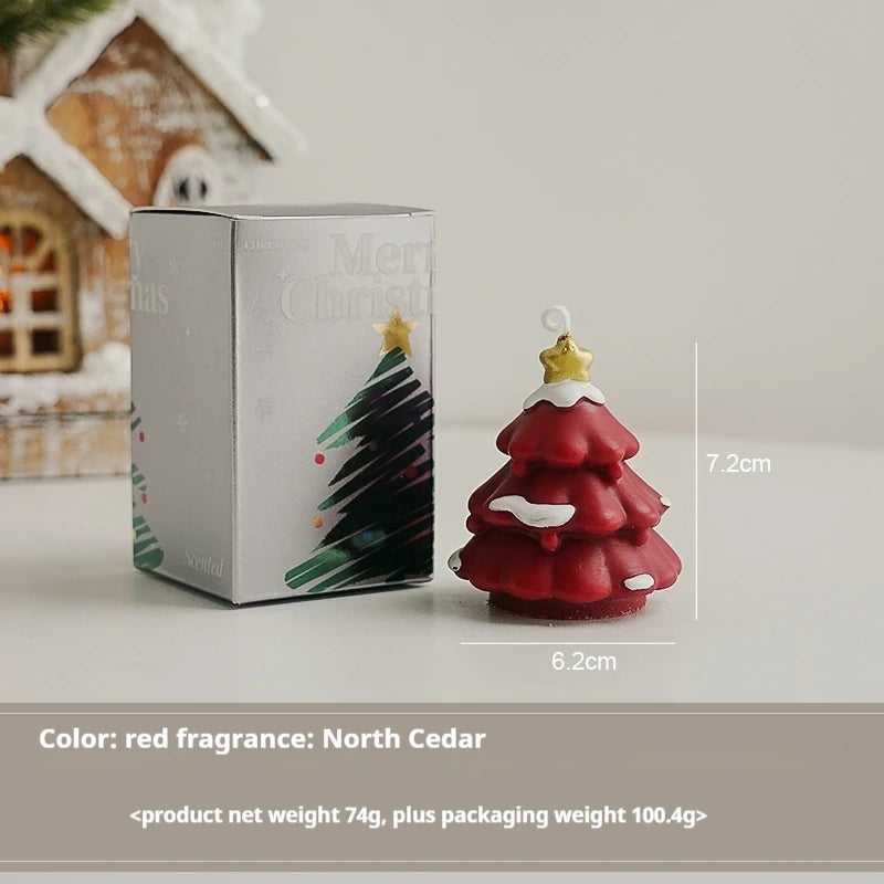 Cute Christmas Tree Scented Candles Handmade Fragrance Creative Ornaments Aromatherapy Xmas Gifts Birthday Gift Home Decor