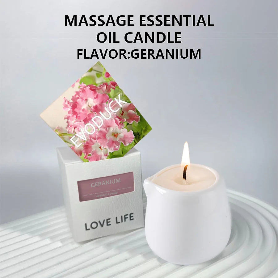 Fruity scented natural massage oil candle. Low heat. 1.69 oz, coconut wax. Hydrating. For home & V-Day. Natural luxury. Soothing