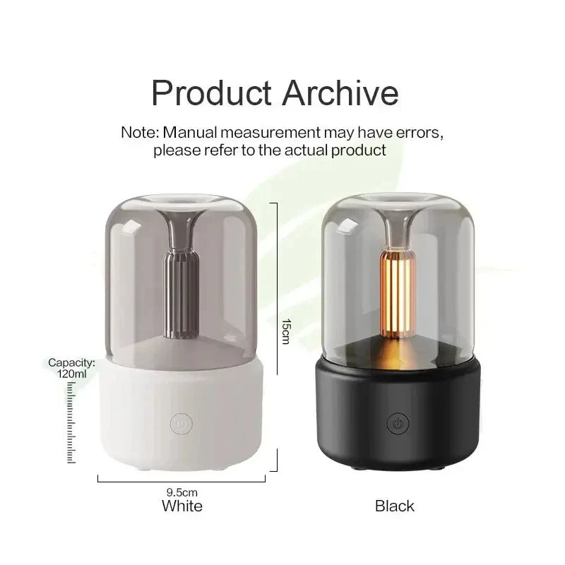 HOMEFISH Portable Mini Aroma Diffuser USB Air Humidifier Essential Oil Night Light Cold Mist Maker Sprayer for Home Gift