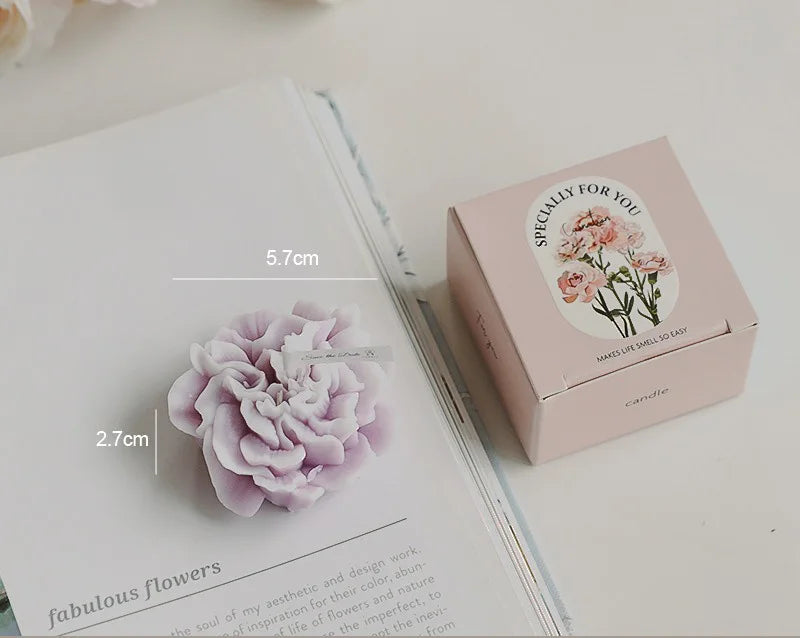 Handmade Carnation Candle Scented Candle Aromatherapy Soy Wax Candle Wedding Birthday Candles Party Home Decoration Photo Props