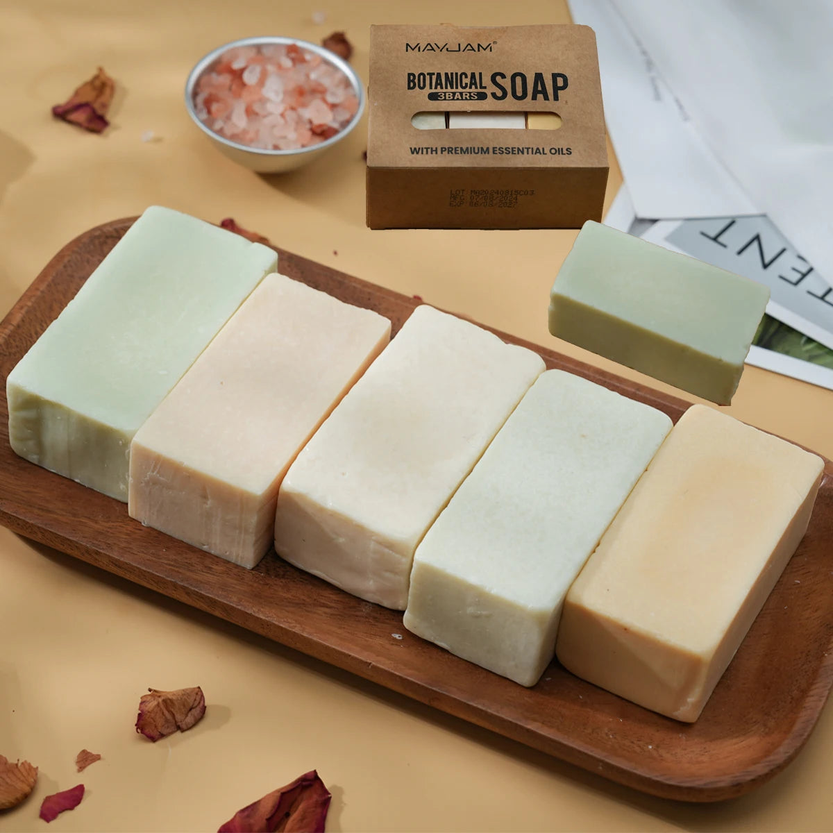 Handmade Soap Gift Set 3 Pack of Essential Oil Soap Chamomile Tea tree Lemongrass Frankincense Clary Sage Scented Soap Cleaning