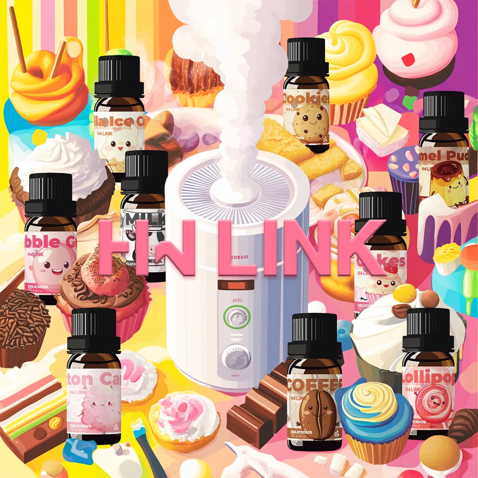 10ml Delicious Essential Oils, 12 scents, for candles, soap making, aromatherapy, diffusers, home care, long-lasting scent