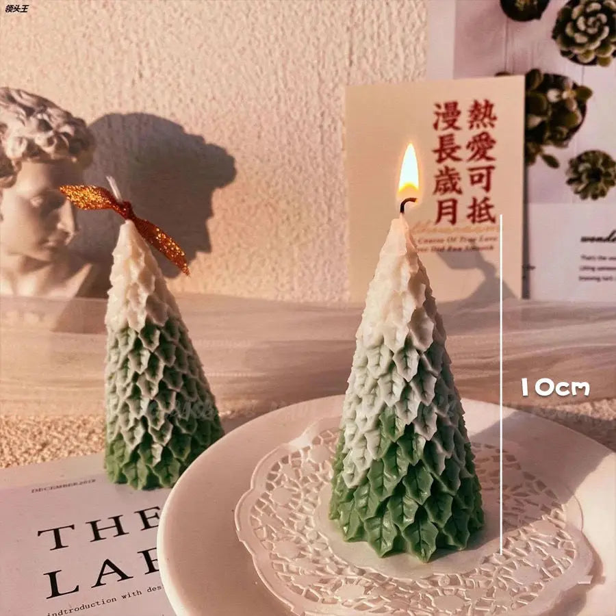 Christmas Tree Candles, Scented Candles High-quality Appearance Gifts Fresh Souvenirs Carved Candles Cedar