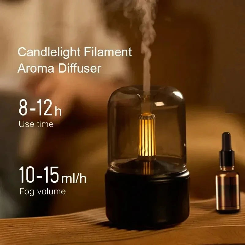 HOMEFISH Portable Mini Aroma Diffuser USB Air Humidifier Essential Oil Night Light Cold Mist Maker Sprayer for Home Gift