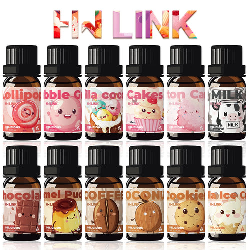 10ml Delicious Essential Oils, 12 scents, for candles, soap making, aromatherapy, diffusers, home care, long-lasting scent