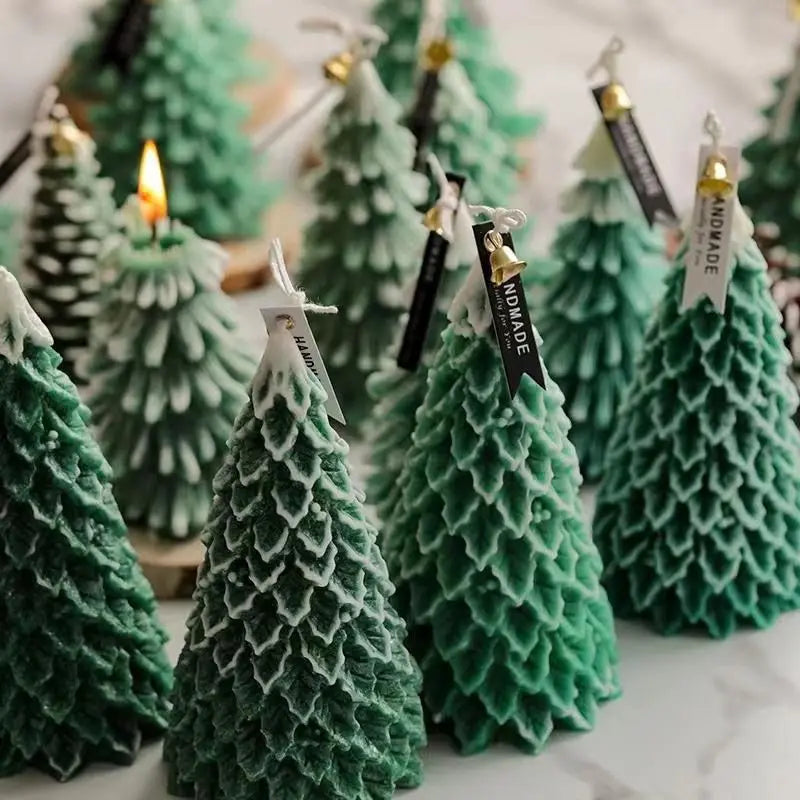 Christmas Tree Candles, Scented Candles High-quality Appearance Gifts Fresh Souvenirs Carved Candles Cedar