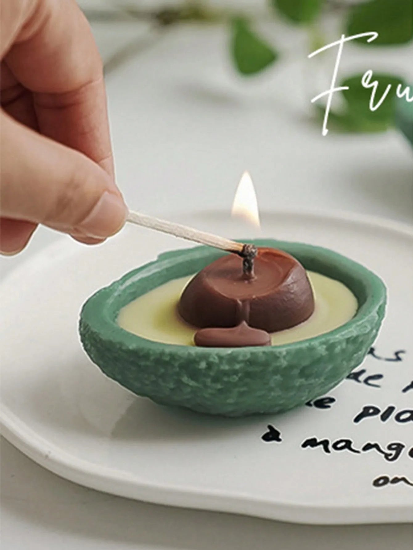 Avocado Scented Candle Sage And Sea Salt Handcrafted With Stone Wax Celebrations Anniversaries Birthday Special Occasion