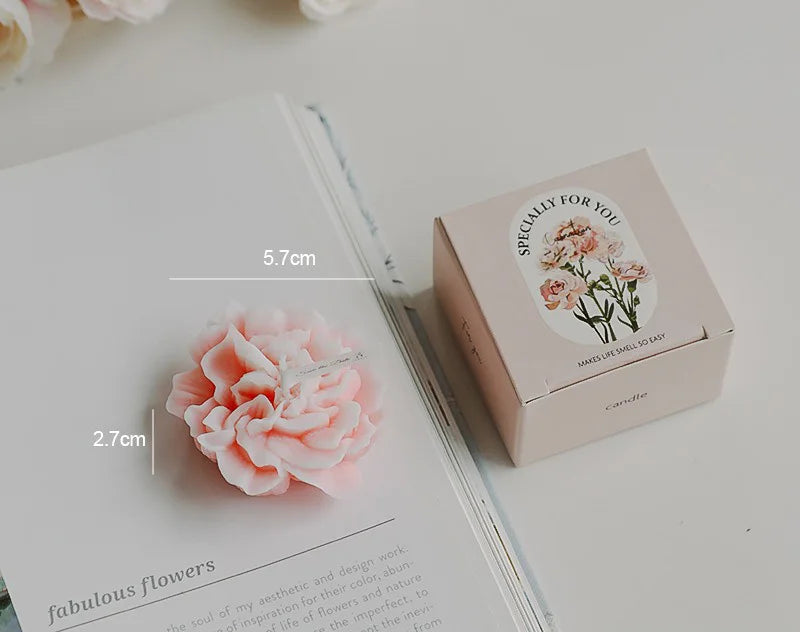 Handmade Carnation Candle Scented Candle Aromatherapy Soy Wax Candle Wedding Birthday Candles Party Home Decoration Photo Props