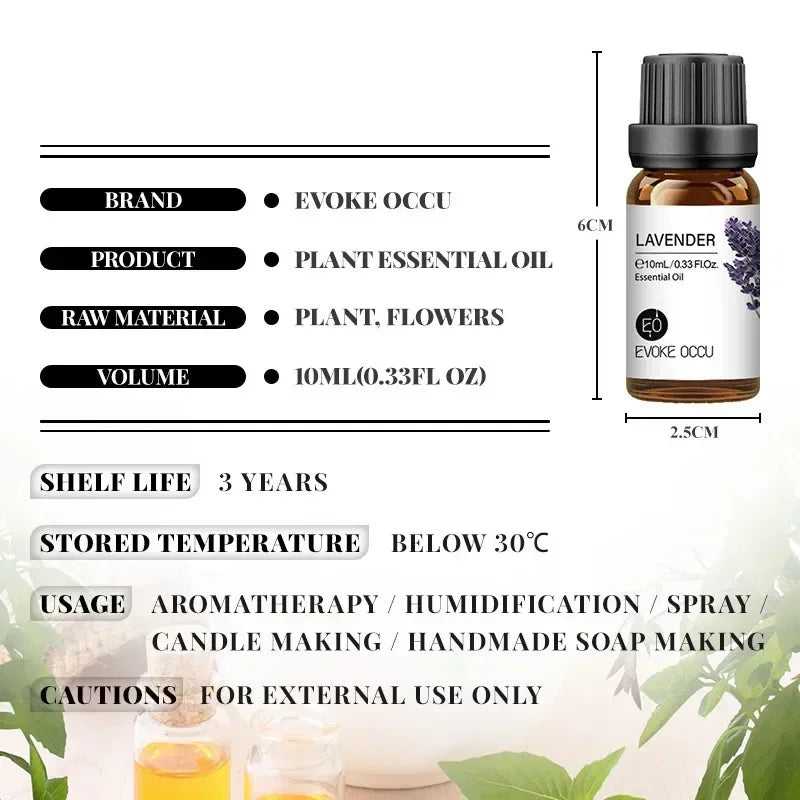 10ml Aromas Fragrance Oils Pure Undiluted Strong Smell Candle Soap Bath Home Hotel Diffuser Humidifier Candle