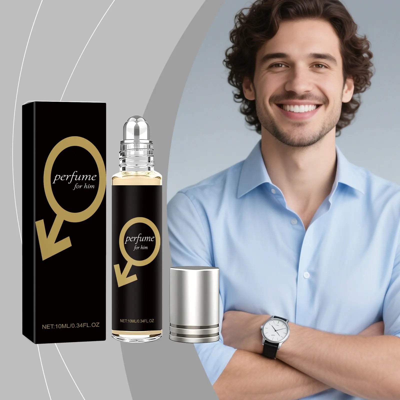 Daily Men's Cologne Roll-On - Emits Charm, Crisp Fresh Scent, Natural Long-Lasting, Suitable for All Daily Occasions