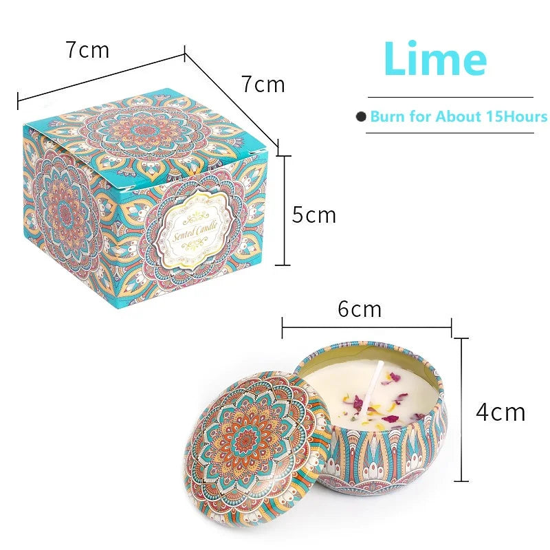 1/4PCS Vintage Scented Candles Soy Wax Candle Jars Flower Fragrance Scent Candle Wedding Ceremony Birthday Gifts Home Decoration