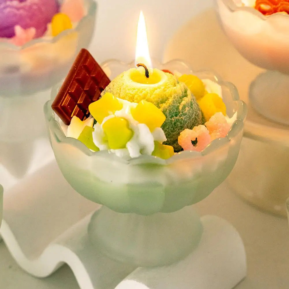 Ice Cream Scented Candle Decorative Scented Candle Nice-looking Bright Color Romatherapy Candles Home Decoration