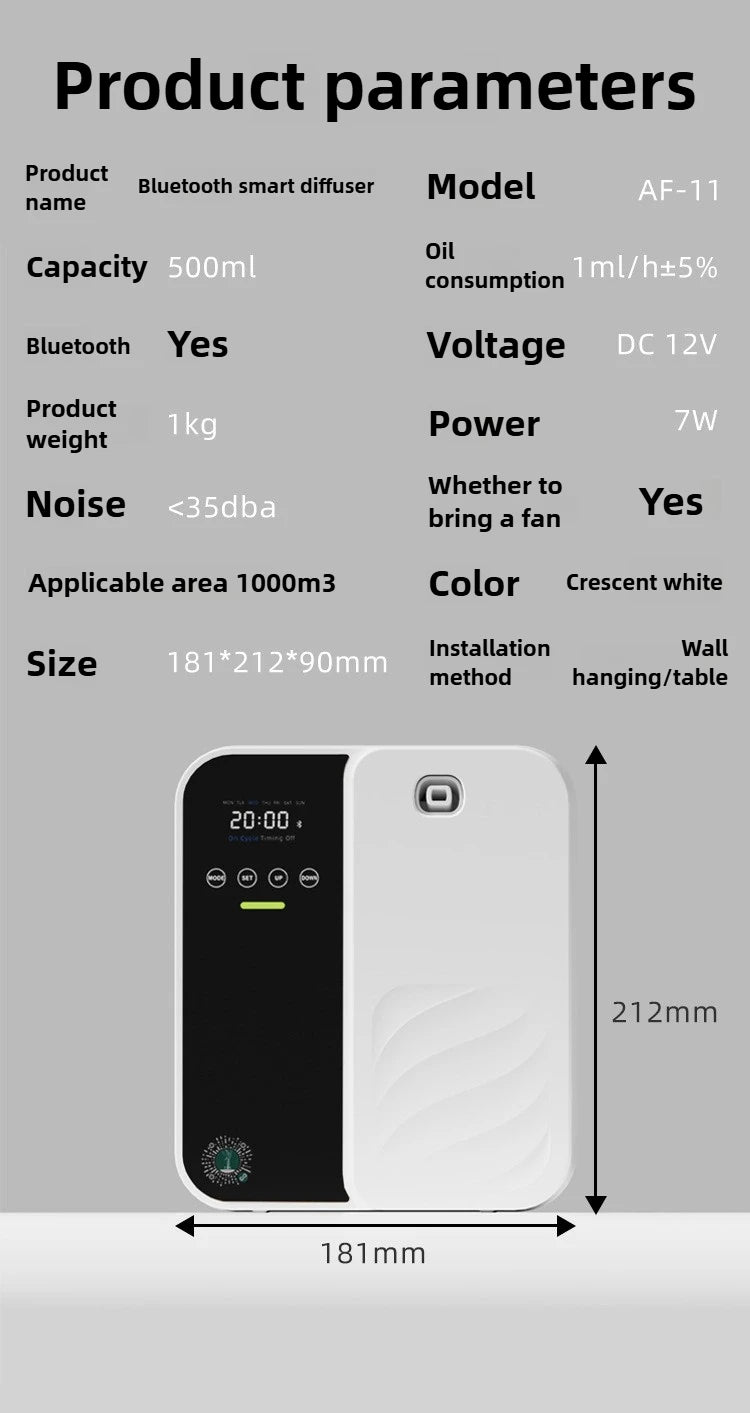 500ml Hilton Scent Machine Aroma Diffuser Wall Mounted Hotel High Capacity Aroma Diffuser Large Area Hotel Lobby Home Fragrance