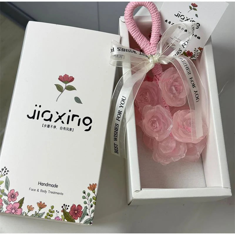 Gift Box Scented Soap,Crystal Rose Petal Bathing & Washing & Cleaning & Nourishing Handmade Soap Bar,Wedding Favor,Present