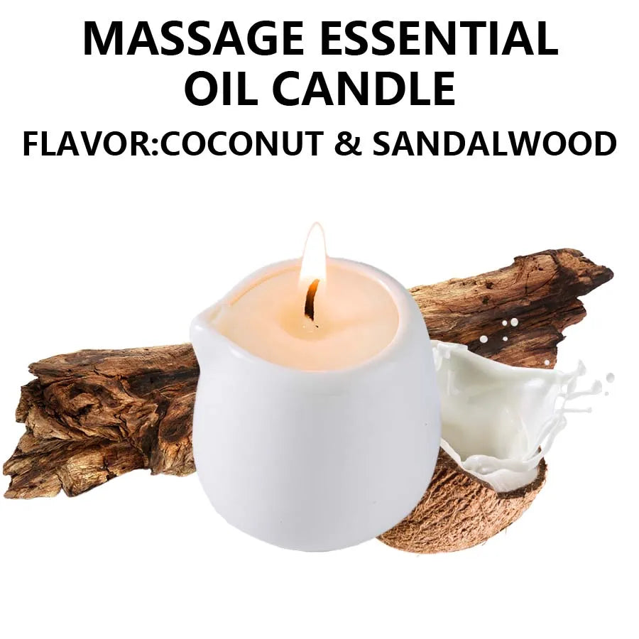 Fruity scented natural massage oil candle. Low heat. 1.69 oz, coconut wax. Hydrating. For home & V-Day. Natural luxury. Soothing