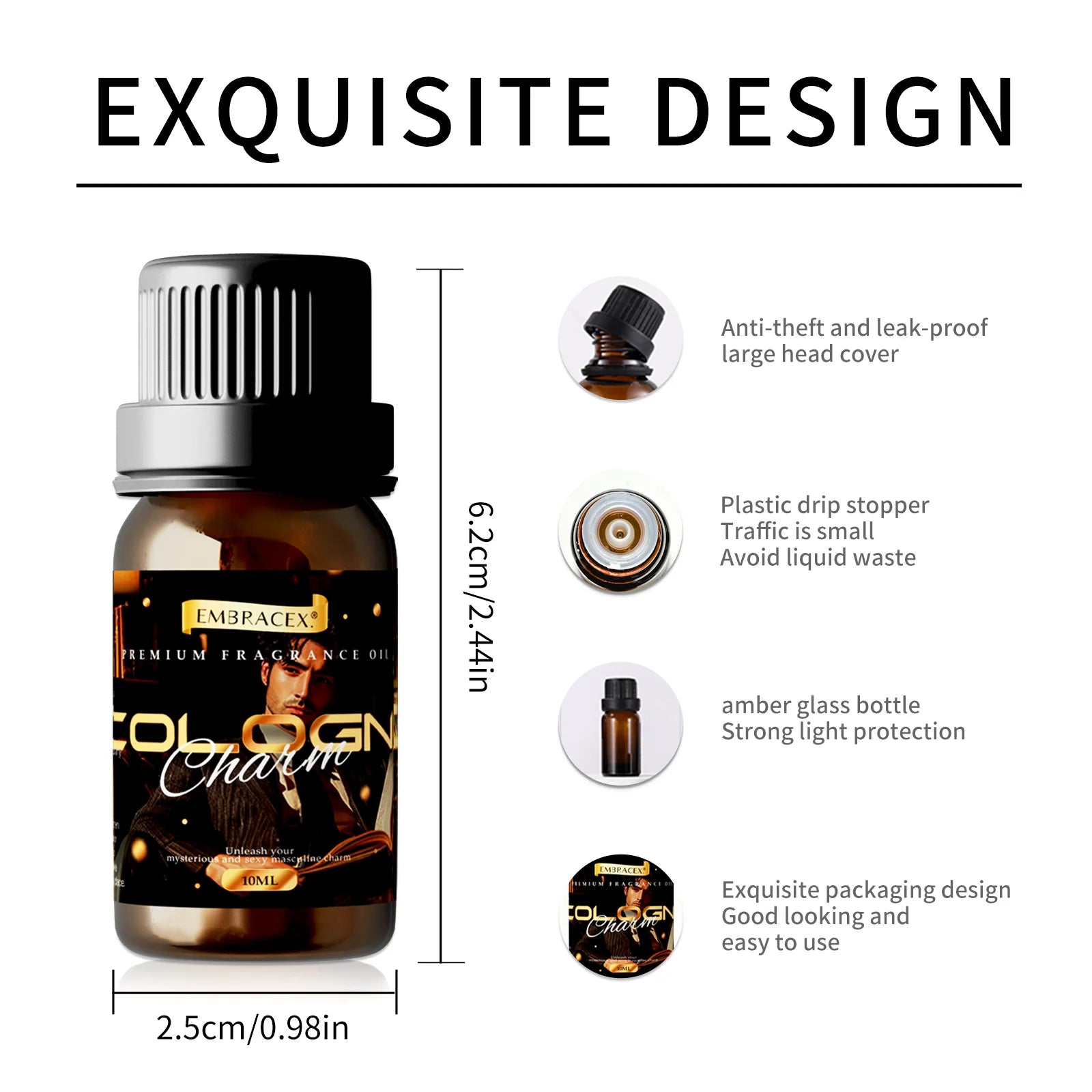 10ml Cologne Essential Oil Men'S Essential Oils Perfume oils DIY Candle/Soap Skin Hair Care Long lasting Scent Holiday Gifts