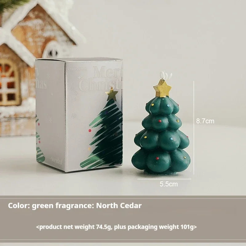 Cute Christmas Tree Scented Candles Handmade Fragrance Creative Ornaments Aromatherapy Xmas Gifts Birthday Gift Home Decor