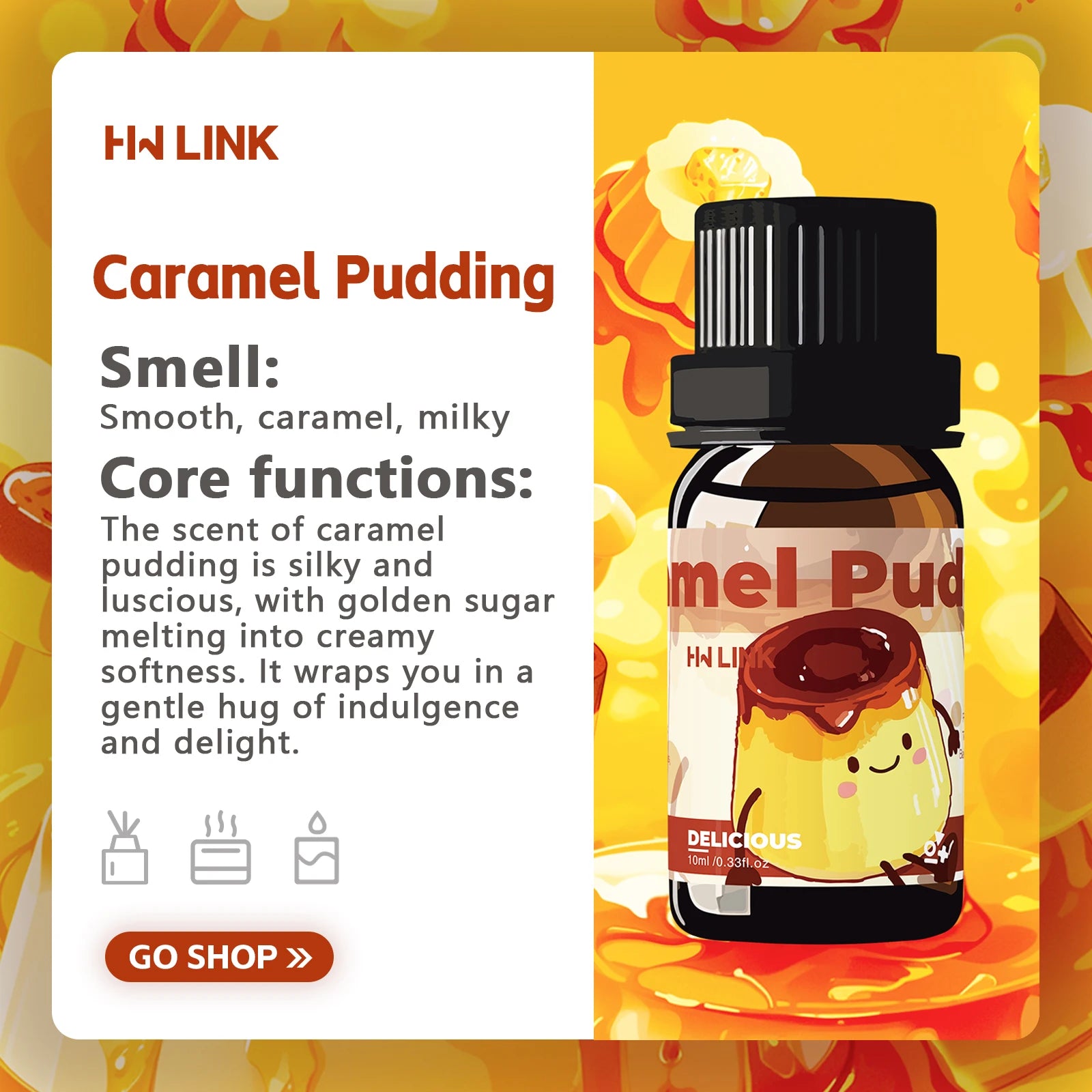 10ml Delicious Essential Oils, 12 scents, for candles, soap making, aromatherapy, diffusers, home care, long-lasting scent