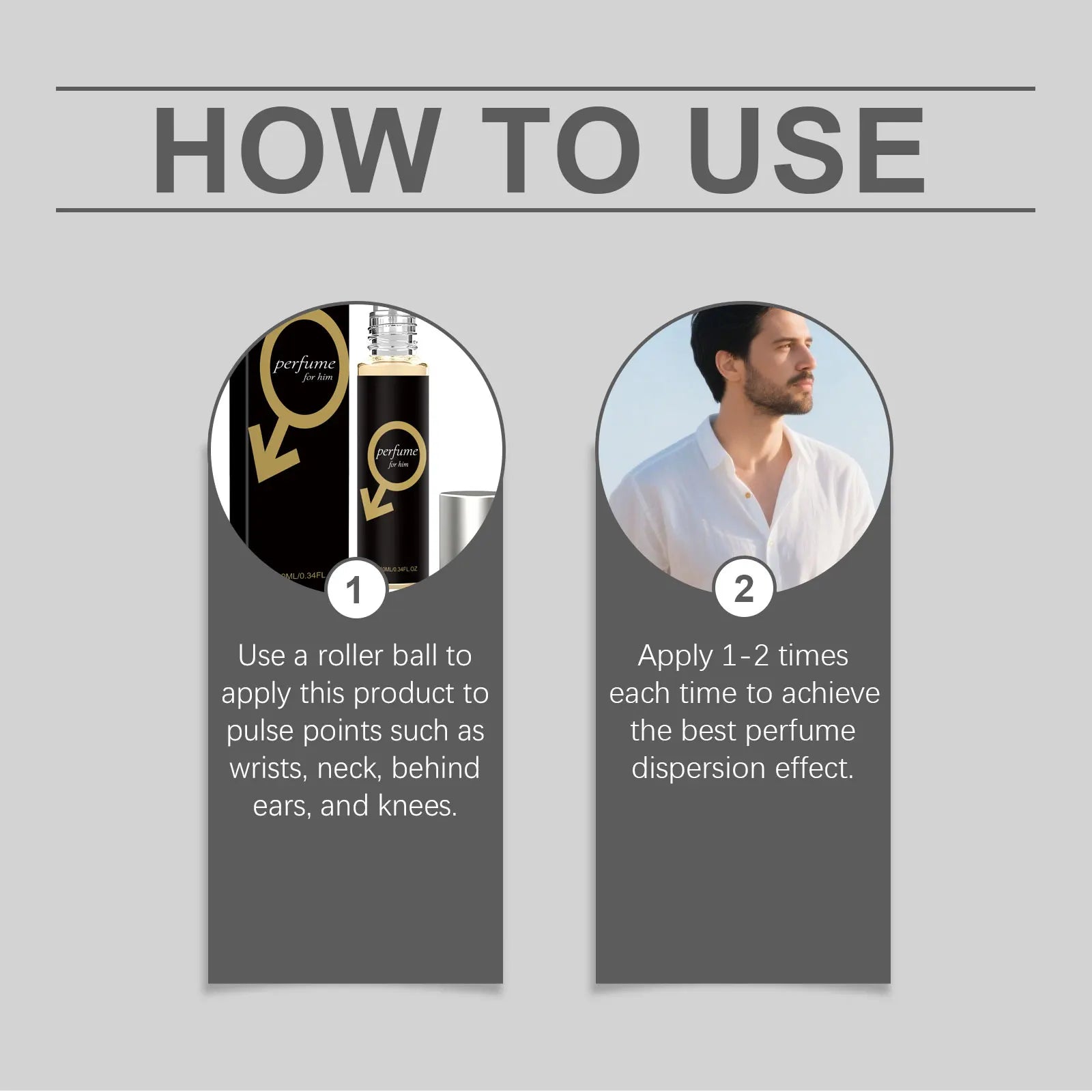 Daily Men's Cologne Roll-On - Emits Charm, Crisp Fresh Scent, Natural Long-Lasting, Suitable for All Daily Occasions